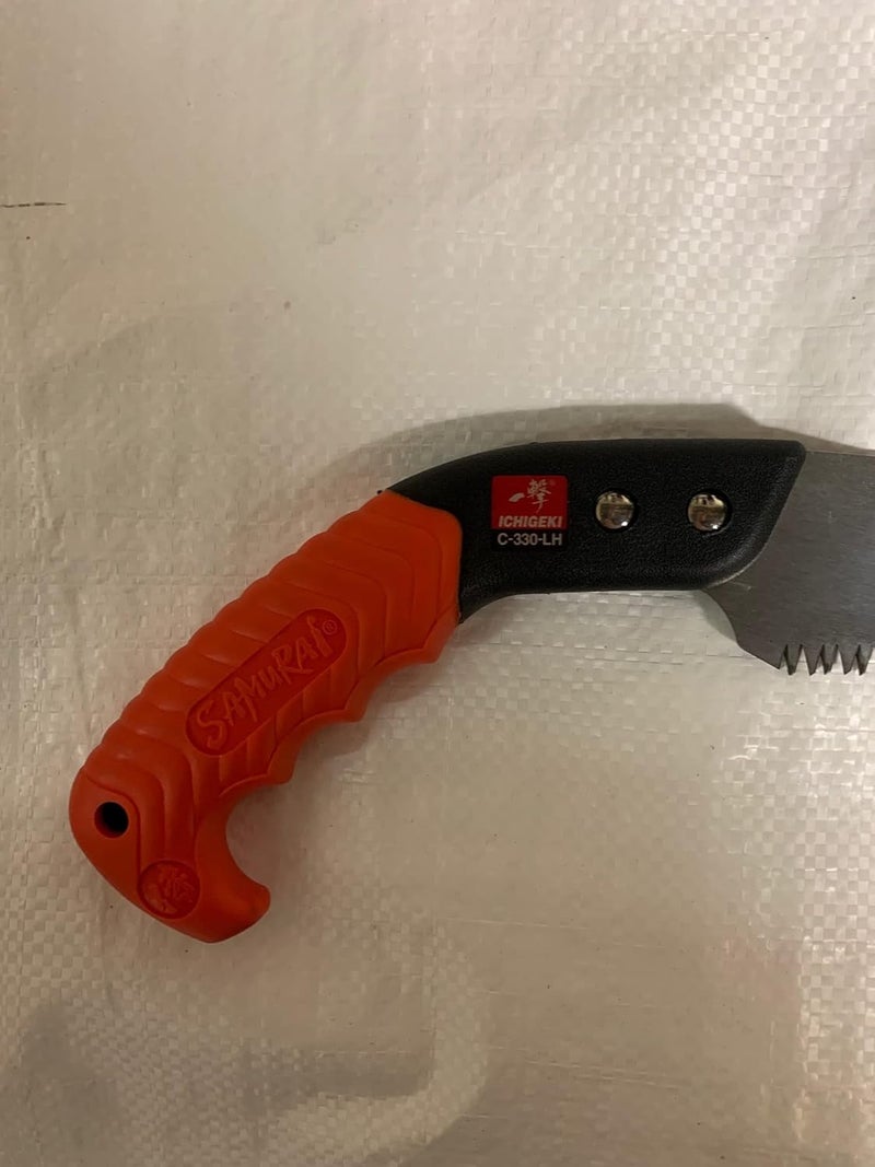 Samurai Kanzawa Ichigeki Pruning Saw 330mm C-330-LH with Ergo Grip (Orange) w/sheath Made in Japan - Image 5